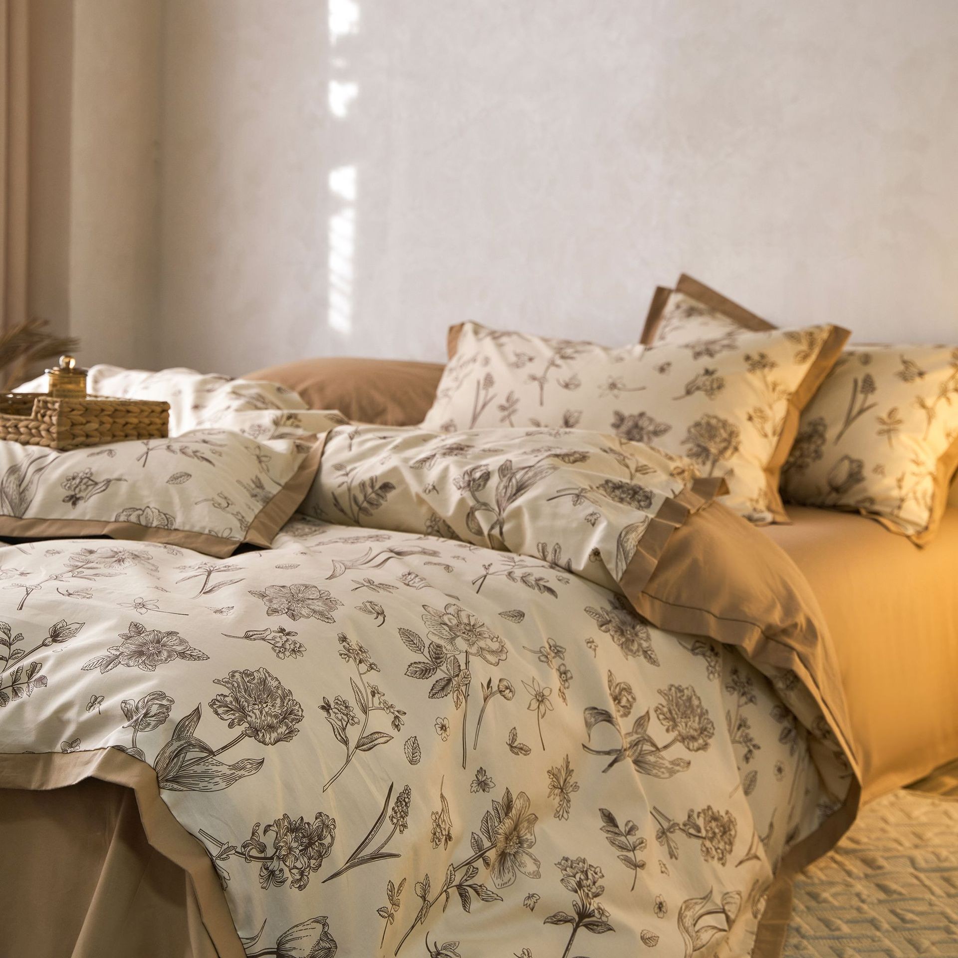 家居家纺 美式复古全棉印花拼角款四件套