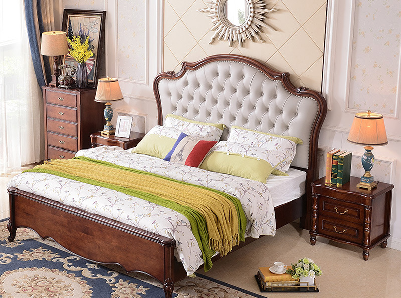 美式家具 轻奢实木床 现代简约储物床双人床主卧